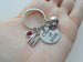 Basketball Charm Keychain with Custom Engraved Steel Disc, For Graduate, School Team Player Gift