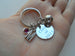 Basketball Charm Keychain with Custom Engraved Steel Disc, For Graduate, School Team Player Gift