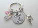 Gymnast Charm Keychain with Custom Engraved Disc, Gymnastics Encouragement Gift