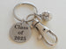 Custom Graduation Class of 2025 Disc Keychain with Soccer Charm & Clasp, Personalized Graduate Keychain Gift