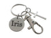 Cross Charm Keychain with Custom Engraved Disc & Clasp, Religious Keychain