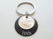 Custom Engraved Anodized Aluminum Disc Anniversary Keychain With Dime, Couples Keychain