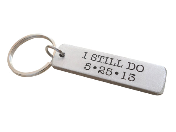 Custom Engraved Aluminum Tag Anniversary Keychain, Couples Keychain