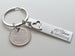 "10 Years & Counting" Engraved Aluminum Tag with Heart Charm and Dime Keychain, Couples Anniversary Key Chain