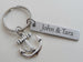 Custom Engraved Steel Tag Keychain with Anchor Charm