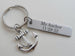 Custom Engraved Steel Tag Keychain with Anchor Charm