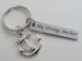 Custom Engraved Steel Tag Keychain with Anchor Charm