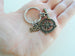 Custom Graduation Bronze Compass Charm Keychain with Graduate Scroll Charm, Class of 2025 Personalized Graduate Keychain Gift