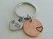 Penny Keychain with Custom Engraved Heart Charm; Couples Anniversary Gift