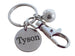 Basketball Charm Keychain with Custom Engraved Disc with Clasp, For Graduate, School Team Player or Coach Gift