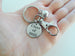 Basketball Charm Keychain with Class of 2026 Engraved Steel Disc with Clasp, For Graduate, School Team Player Gift