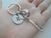 Personalized World Globe Charm Keychain with Dream Key Charm & Custom Engraved Disc