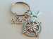 Graduate Compass Keychain with 2025 Charm and Graduate Scroll Charm, Graduation Keychain