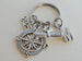 Custom Graduation Compass Charm Keychain with 2025 Charm & Graduate Scroll Charm, Class of 2025 Personalized Initial Option, For Graduate Keychain Gift