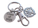 Graduation Gift - Class of 2026 Disc Keychain with Compass Charm & Clasp by Jewelry Everyday