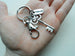 Employee Appreciation Gifts • Customized "Thank You" Tag, Silver Key & Clasp Keychain by JewelryEveryday with "You are a key part of our team!" Card