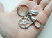 Employee Appreciation Gifts • Silver Gear Keychain with Clasp & Custom Engraved Thank You Tag by JewelryEveryday with "Thanks for being an essential part of our team!" Card