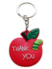 Teacher Appreciation Keychain with Red Silicone Thank You Apple