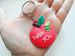 Teacher Appreciation Keychain with Red Silicone Thank You Apple