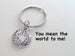 World Globe Keychain - You Mean The World To Me; Couples Keychain by Jewelry Everyday