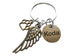Custom Bronze Paw & Wing Charm Keychain with Engraved Disc, Pet Loss Gift, Dog Memorial Keychain