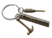 "Women in Construction" Engraved Bronze Tag with Hammer & Screwdriver Charm Keychain