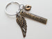 Baby Feet Charm Memorial Keychain with, Bronze Engraved Tag, & Wing Charm by JewelryEveryday