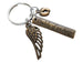 Bronze Memorial Keychain with Daddy of an Angel Tag, Baby Feet & Wing Charm by JewelryEveryday