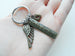 Bronze Memorial Keychain with Daddy of an Angel Tag, Baby Feet & Wing Charm by JewelryEveryday