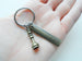 Bronze Small King Chess Piece Charm Keychain with Custom Engraved Rectangle Tag by JewelryEveryday