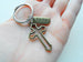 Bronze Cross Charm Keychain with Word Tag Charm, Religious Keychain by Jewelry Everyday