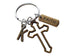 Bronze Cross Charm Keychain with Faith Tag & Personalized with Initial Charm, Religious Keychain by JewelryEveryday