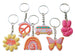 Flower Power Charm Keychains, 6 Keychains