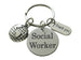 Social Worker Gift Keychain with World Globe and Thank You Charm, Community Advocate Gift, Thank you Gift