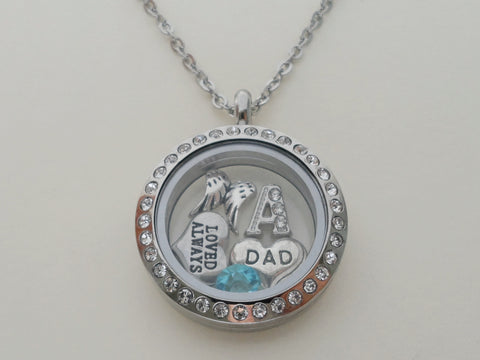 Personalized Forever in My Heart Stainless Steel Locket Necklace for Family Loss Memorial - by Jewelry Everyday