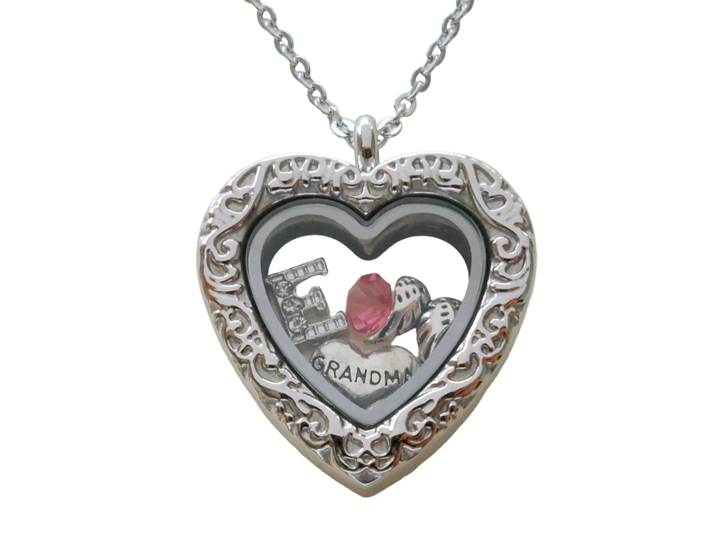 Personalized "Forever in My Heart" Stainless Steel Large Heart Locket Necklace for Family or Baby Loss Memorial - by Jewelry Everyday