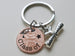 "Class Of" & Star Engraved 2025 Penny Keychain with Graduate Scroll Charm by Jewelry Everyday