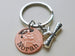 Custom Engraved Graduation 2025 Penny Keychain with Engraved Graduate Cap & Graduate Scroll Charm, Graduate Keychain