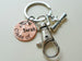 "Class Of" & Cap Engraved 2025 Penny Keychain with Custom Name with Graduate Scroll Charm & Clasp; Graduation Gift