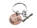 Custom Engraved "Class of" and Name on 2025 Penny Keychain with Graduate Scroll Charm, Personalized Graduate Keychain, For Graduation