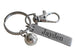 Basketball Charm Keychain with Custom Engraved Steel Tag & Clasp, For Graduate, School Team Player or Coach Gift