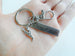 Martial Arts Keychain with Kicking Student Charm, Swivel Clasp, and Custom Engraved Tag; Karate, Taekwondo or Coach Keychain