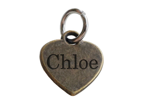 Custom Engraved Small 1/2 Inch Heart Tag Charm