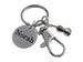 Violin / Viola Charm Keychain with Custom Engraved Disc & Clasp, Musician or Music Teacher Keychain