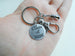 Violin / Viola Charm Keychain with Custom Engraved Disc & Clasp, Musician or Music Teacher Keychain
