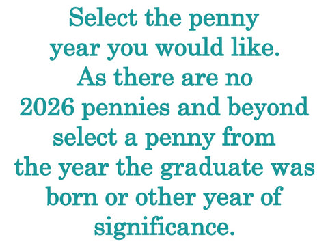 "Class of" Disc Engraved Graduation Keychain with Penny & Clasp