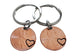 Double Keychain Set 2019 US One Cent Penny Keychains with Heart Around Year; 6 Year Anniversary Gift, Couples Keychain