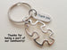 Puzzle Piece Keychain with Thank You Tag - Thanks for being a part of our community