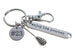 Custom Lacrosse Stick Charm Keychain with Enjoy the Journey Charm, Swivel Clasp & Engraved Disc Tag, Graduate Keychain, Player or Coach Key Chain