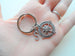 Personalized Double Metal Compass Charm Keychains With Initials Charms - I'd Be Lost Without You; Couples or Best Friends Keychain Set by Jewelry Everyday